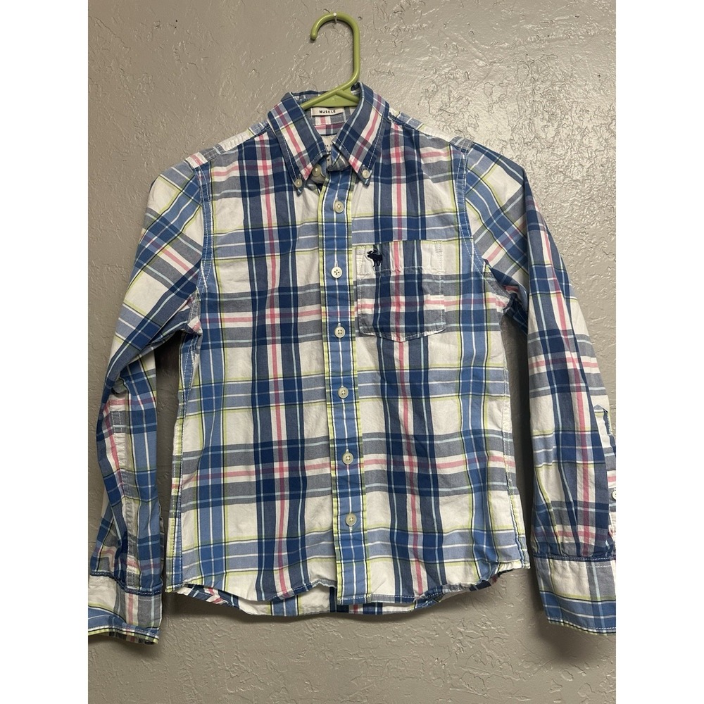 Shirt button up down small Abercrombie kids long sleeve plaid